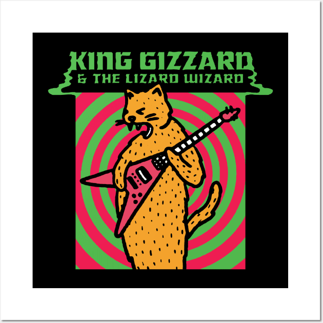 King Gizzard Lizard Wizard // Angry Cat Wall Art by Moderate Rock